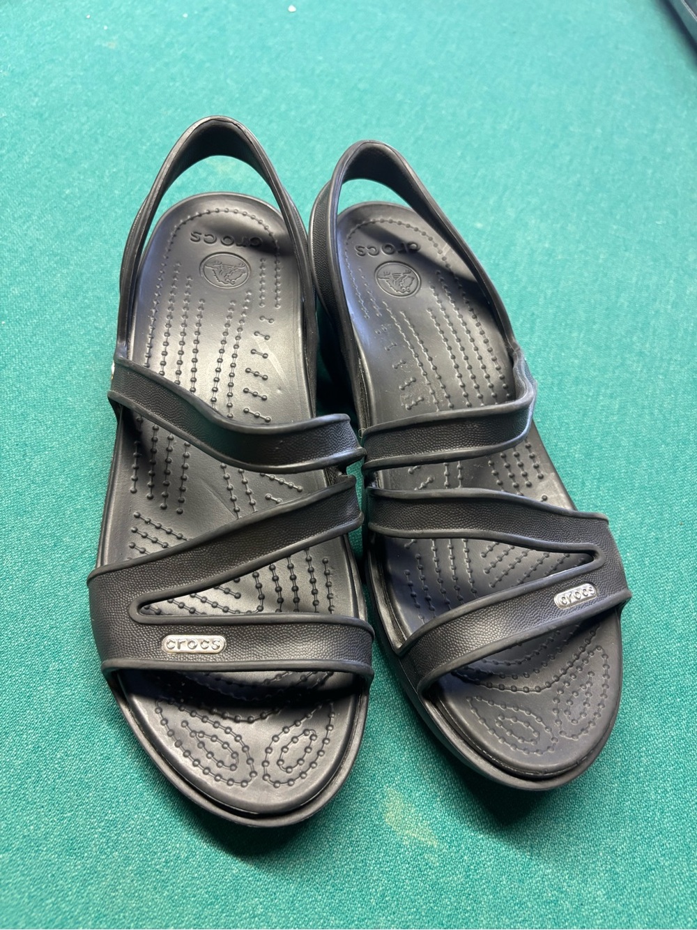 CROCS Black Multi-Strap Slingback Sandals